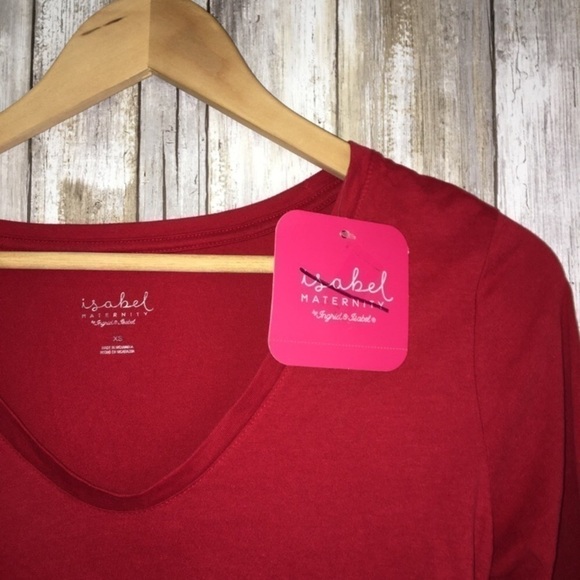 NWT Ingrid & Isabel Maternity Red Long Sleeve Blouse - Picture 4 of 5